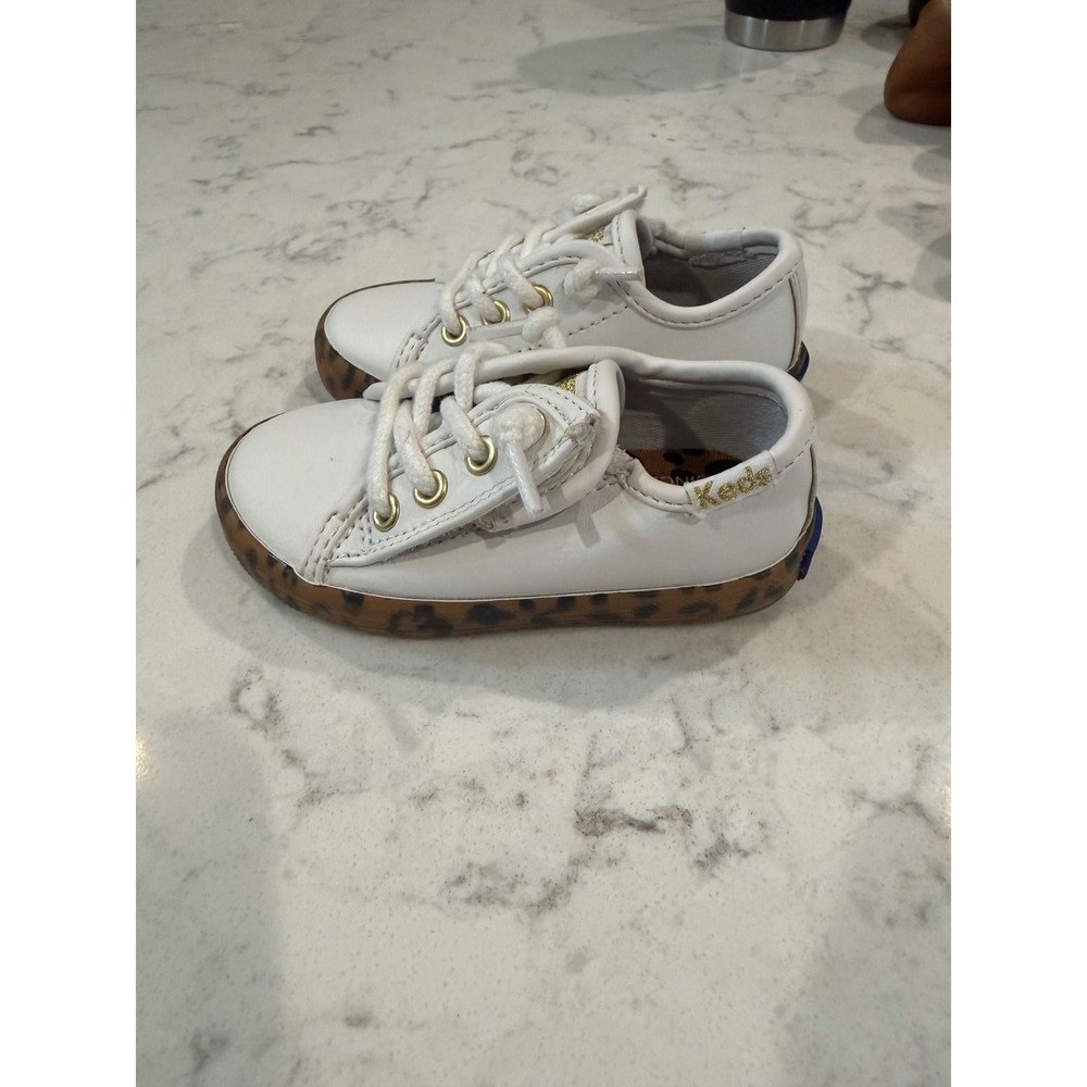 Keds Kickstart Seasonal Toddler White Leopard Print Sneakers KL163879 Size 4M